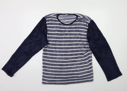 Hudson Bay Womens Blue Striped  Top Pyjama Top Size XL