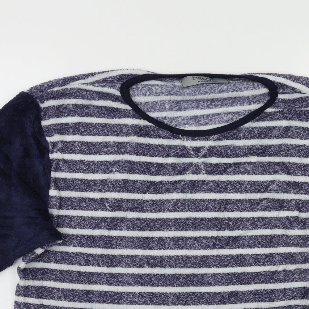 Hudson Bay Womens Blue Striped  Top Pyjama Top Size XL