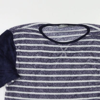 Hudson Bay Womens Blue Striped  Top Pyjama Top Size XL