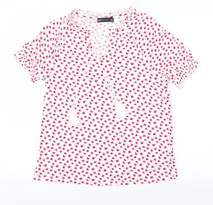 M&S Womens Pink Floral  Basic Blouse Size 8