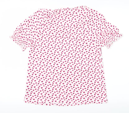 M&S Womens Pink Floral  Basic Blouse Size 8