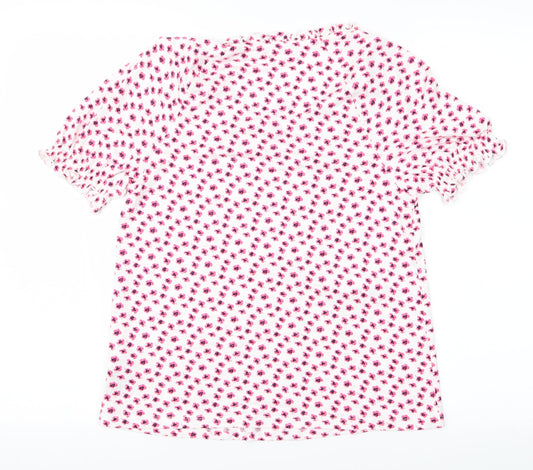 M&S Womens Pink Floral  Basic Blouse Size 8