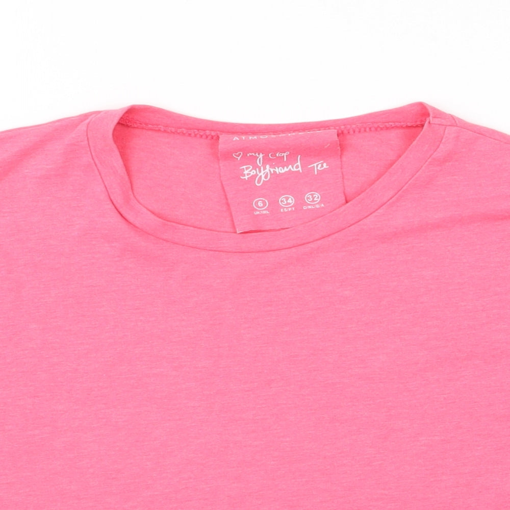 Womens UK Size 6 Atmosphere Pink Cropped T-Shirt