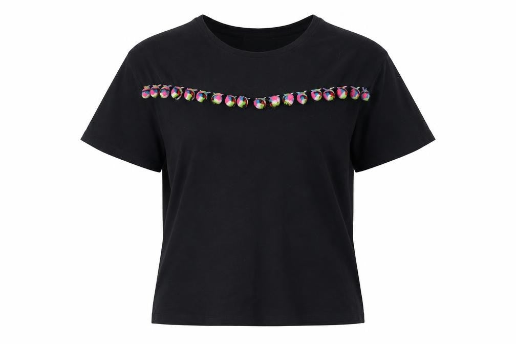 Womens UK Size 4 Primark Black Basic T-Shirt