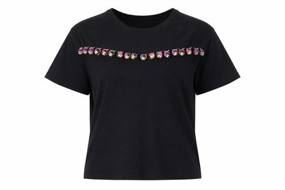 Womens UK Size 4 Primark Black Basic T-Shirt