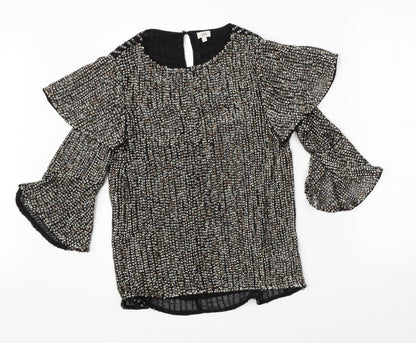 Womens UK Size 8 River Island Black Basic Blouse