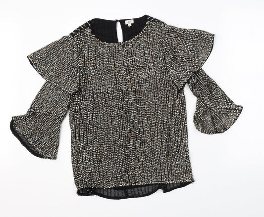 Womens UK Size 8 River Island Black Basic Blouse