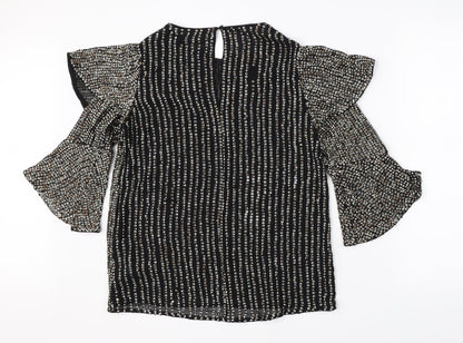 Womens UK Size 8 River Island Black Basic Blouse