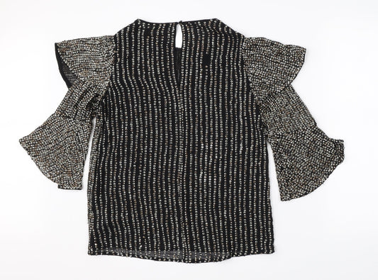 Womens UK Size 8 River Island Black Basic Blouse