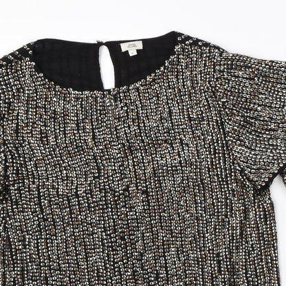 Womens UK Size 8 River Island Black Basic Blouse