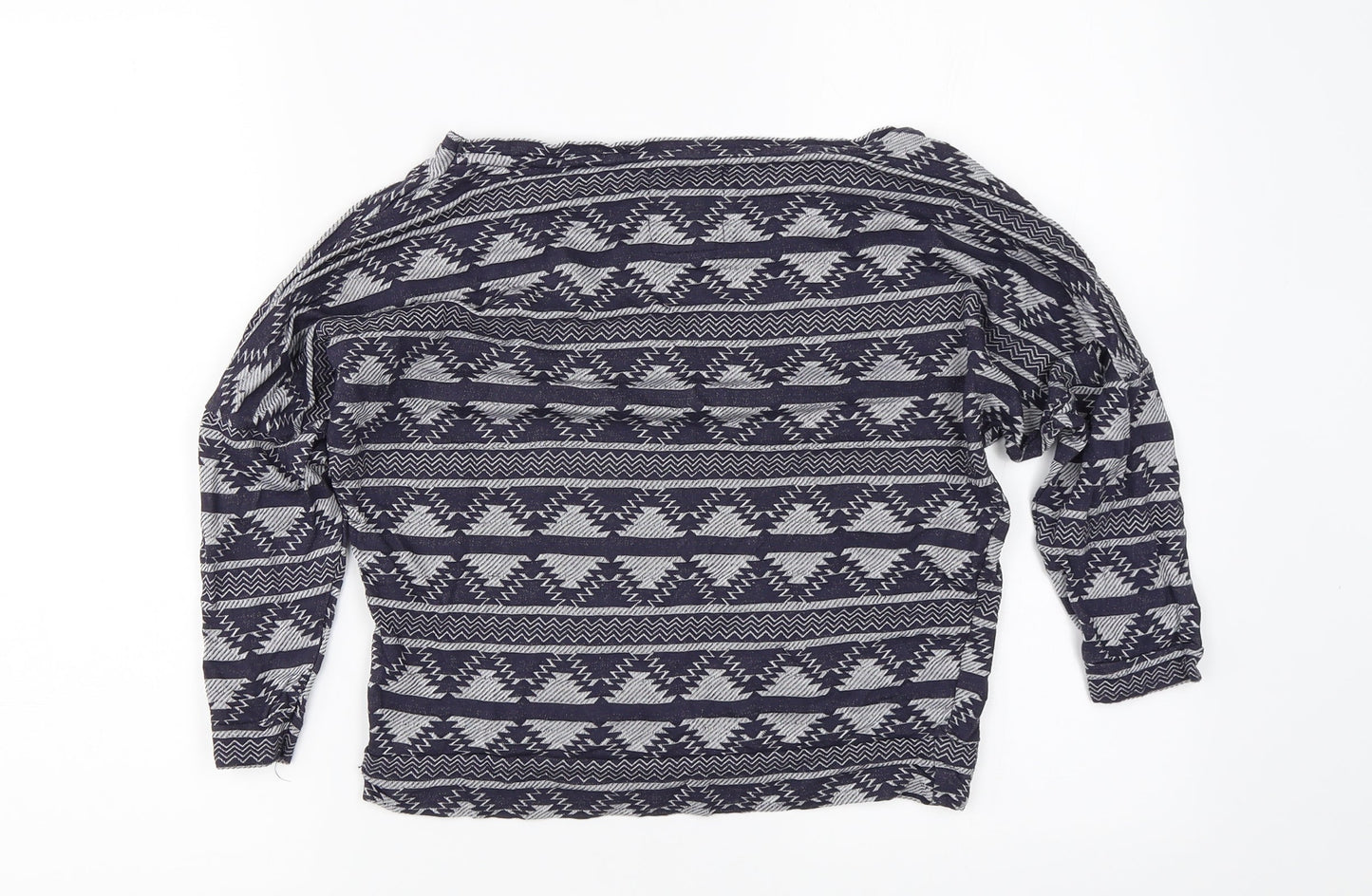 Primark Womens Blue Geometric  Basic Blouse Size 8