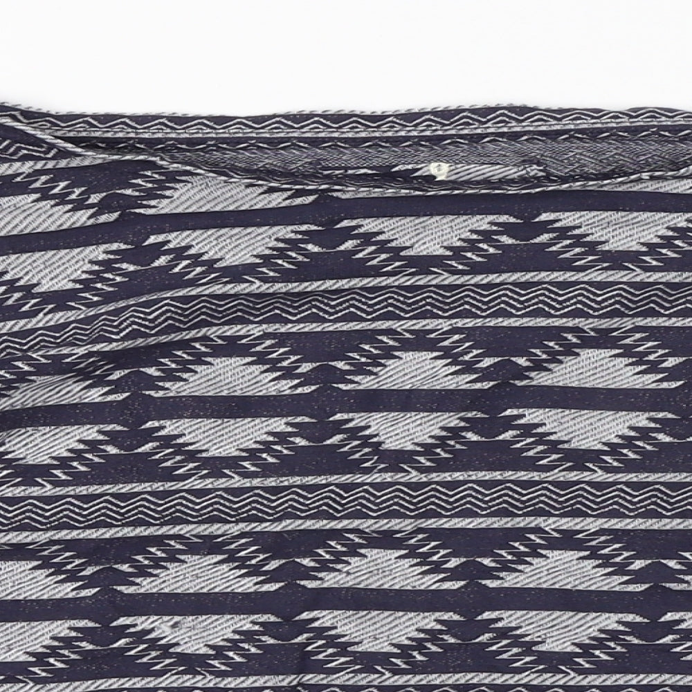 Primark Womens Blue Geometric  Basic Blouse Size 8