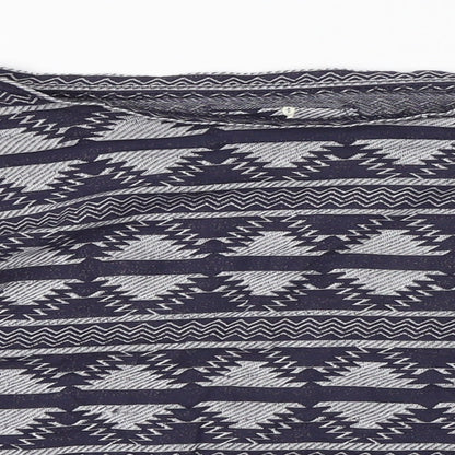 Primark Womens Blue Geometric  Basic Blouse Size 8