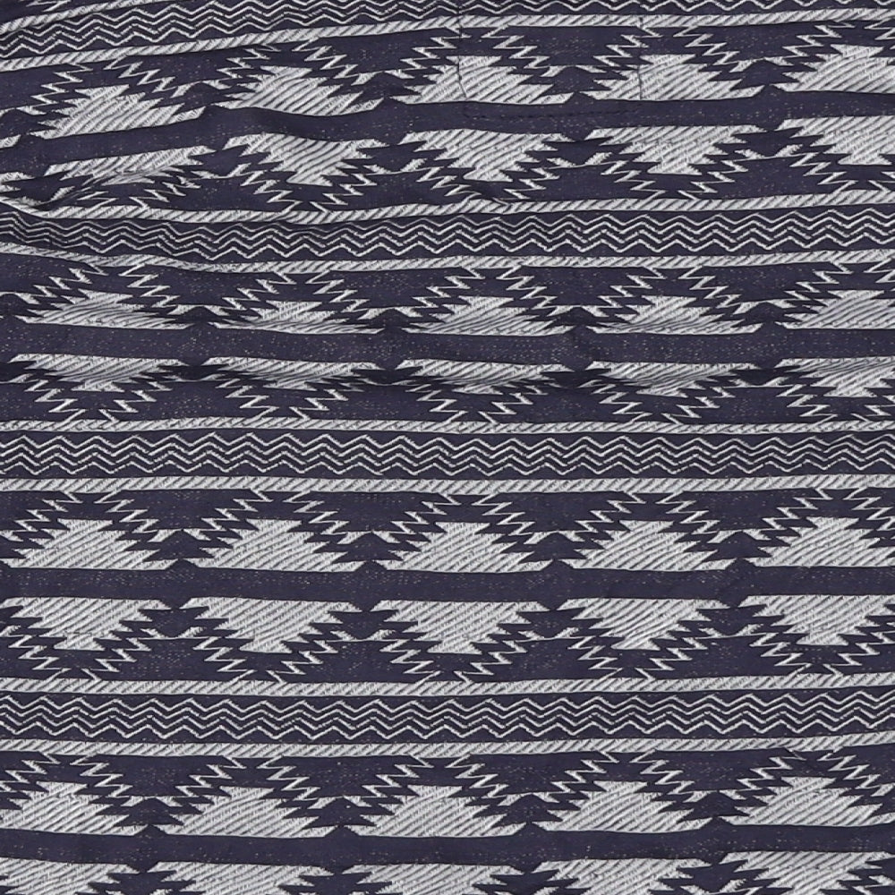 Primark Womens Blue Geometric  Basic Blouse Size 8