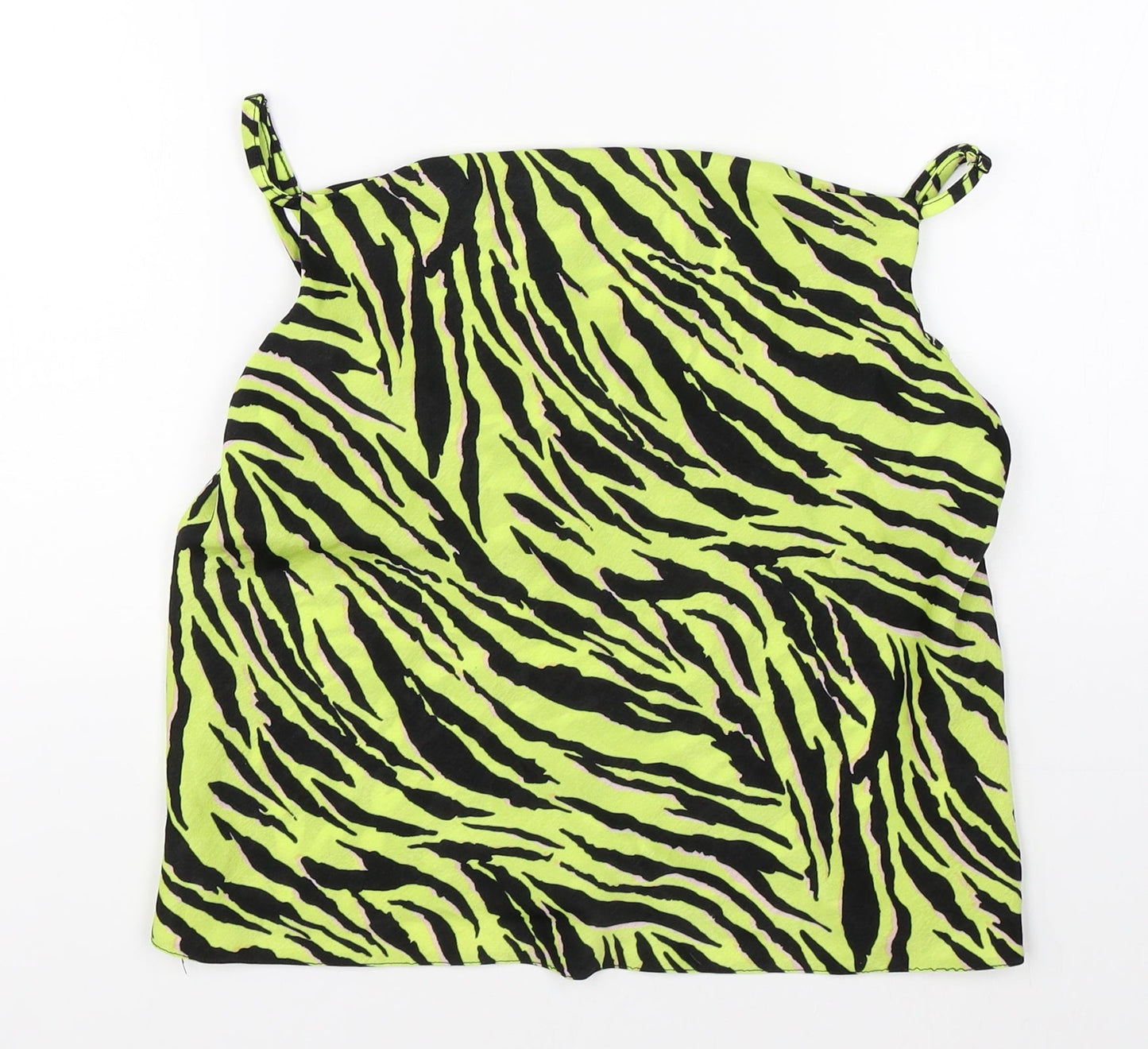 Miss Selfridge Womens Green Animal Print  Basic Blouse Size 10