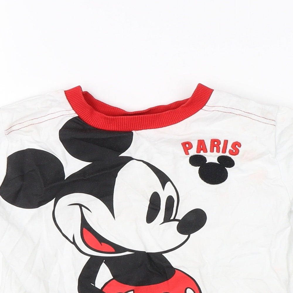 Disney Boys White   Basic T-Shirt Size 3 Years  - disney paris mickey mouse
