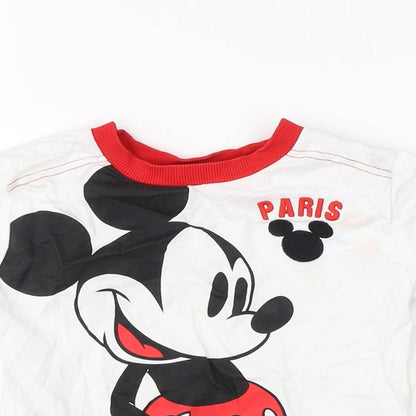 Disney Boys White   Basic T-Shirt Size 3 Years  - disney paris mickey mouse