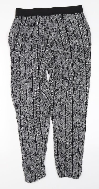 Select Womens Black Plaid  Capri Trousers Size 12 L24 in