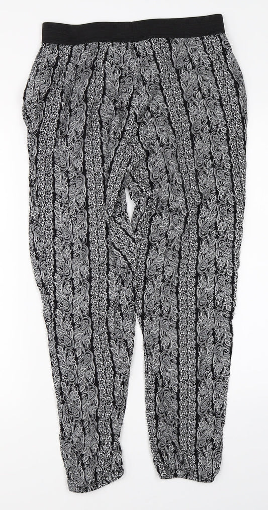 Select Womens Black Plaid  Capri Trousers Size 12 L24 in