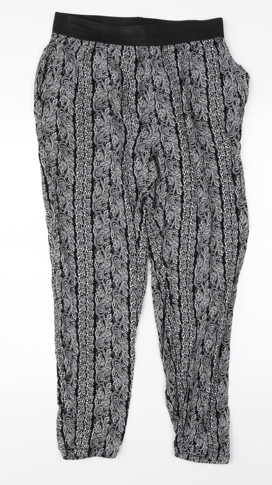 Select Womens Black Plaid  Capri Trousers Size 12 L24 in