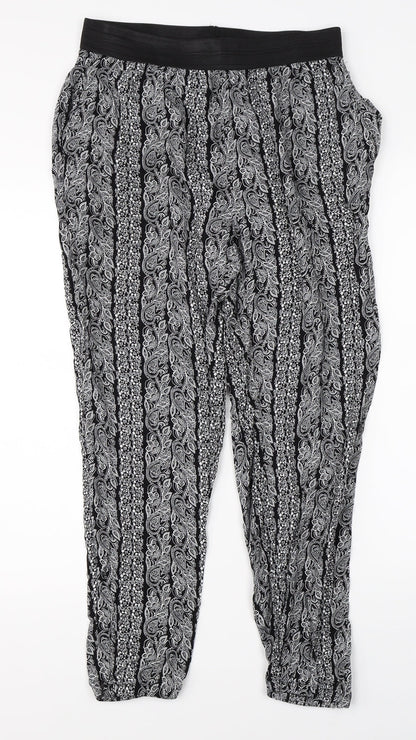 Select Womens Black Plaid  Capri Trousers Size 12 L24 in