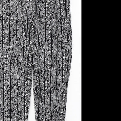 Select Womens Black Plaid  Capri Trousers Size 12 L24 in