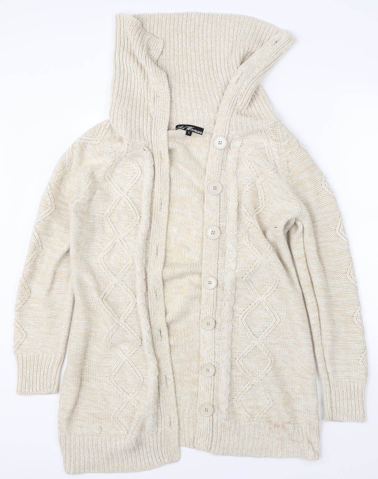 Ad Woman Womens Beige   Cardigan Jumper Size L