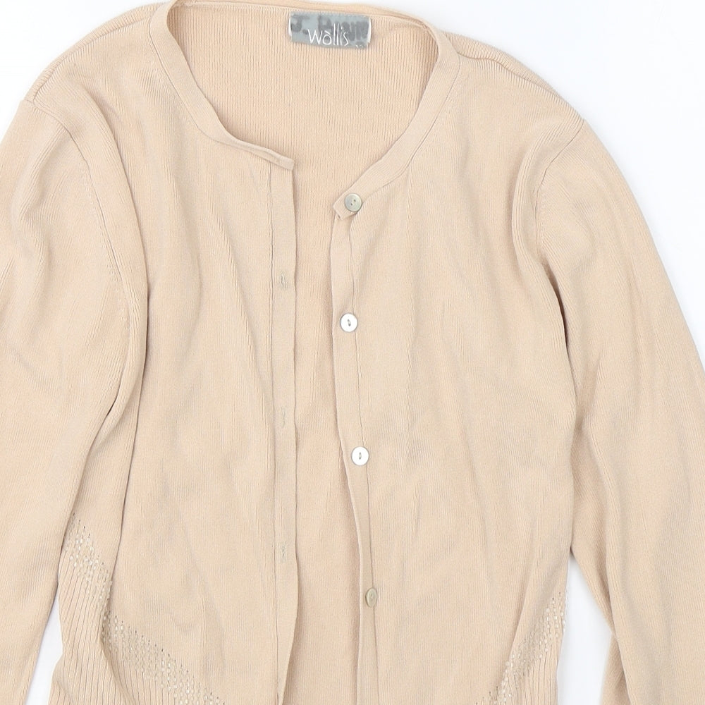 Womens UK Size 10 Wallis Beige Cardigan Jumper