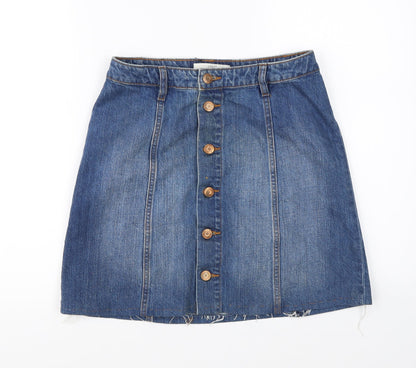 L.O.G.G Womens Blue  Denim A-Line Skirt Size 8