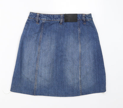 L.O.G.G Womens Blue  Denim A-Line Skirt Size 8