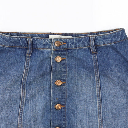 L.O.G.G Womens Blue  Denim A-Line Skirt Size 8