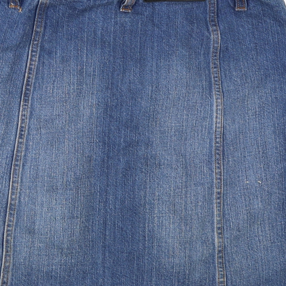 L.O.G.G Womens Blue  Denim A-Line Skirt Size 8