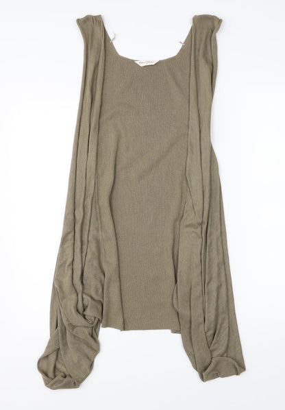 Womens UK Size 10 Miss Selfridge Brown Cardigan Jumper