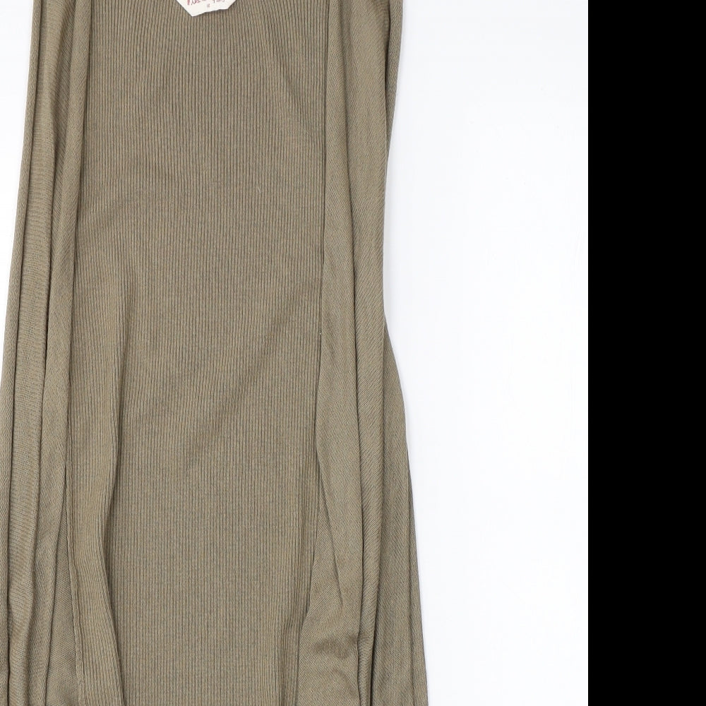 Womens UK Size 10 Miss Selfridge Brown Cardigan Jumper