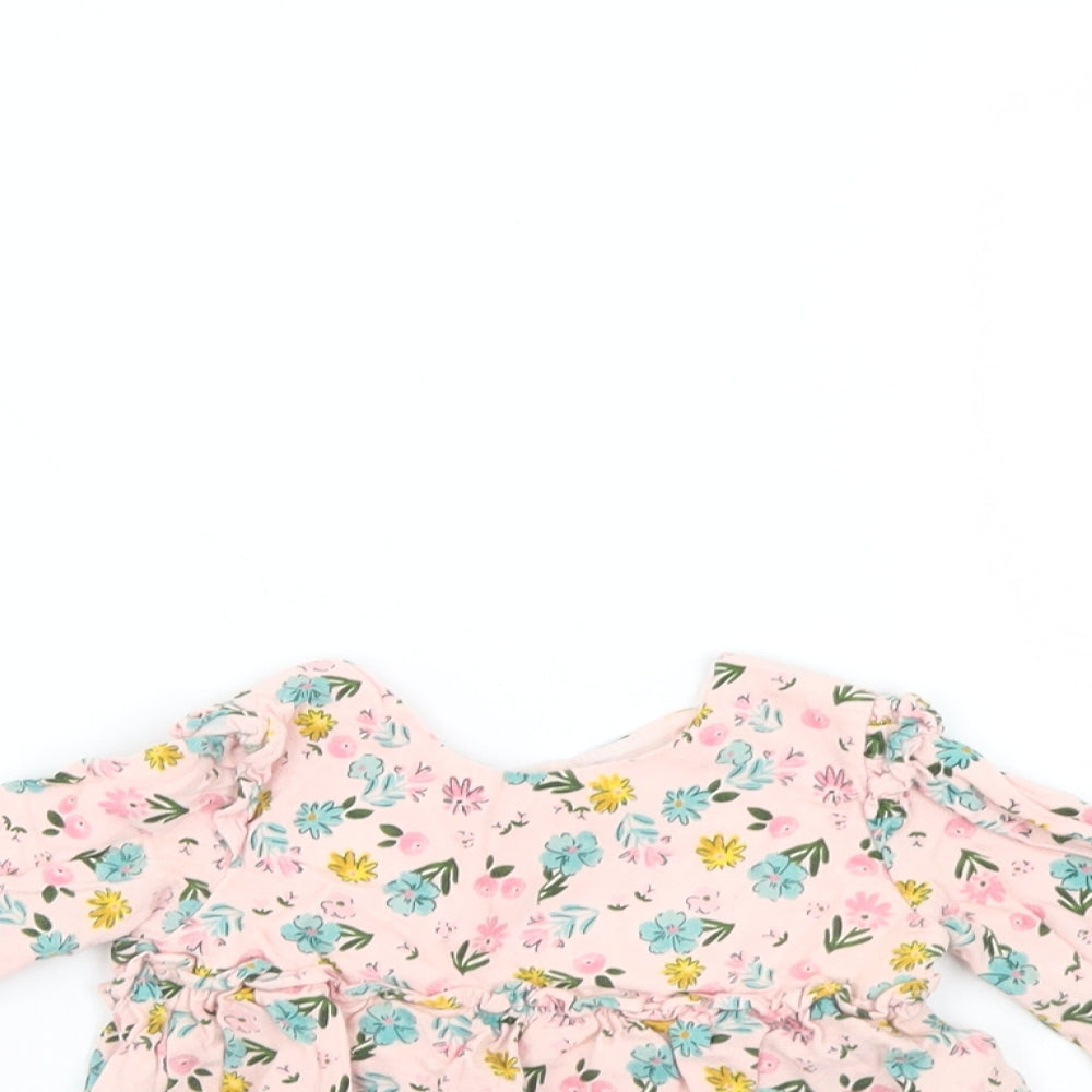 Primark Girls Pink Floral  Shift  Size 6-9 Months