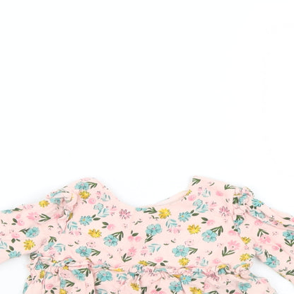 Primark Girls Pink Floral  Shift  Size 6-9 Months