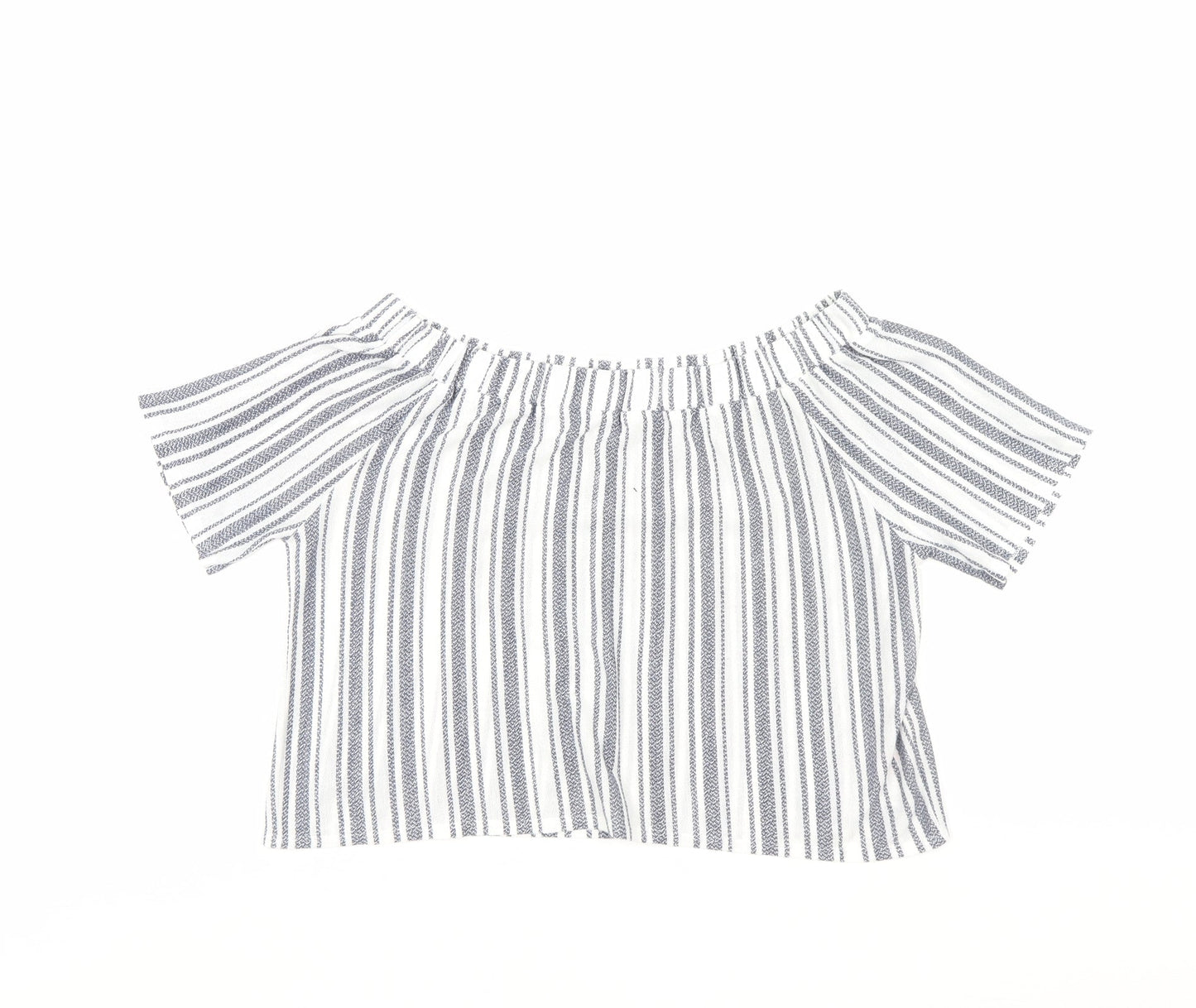 Womens UK Size 12 Top Shop Blue Cropped Blouse