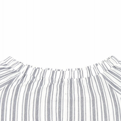 Womens UK Size 12 Top Shop Blue Cropped Blouse