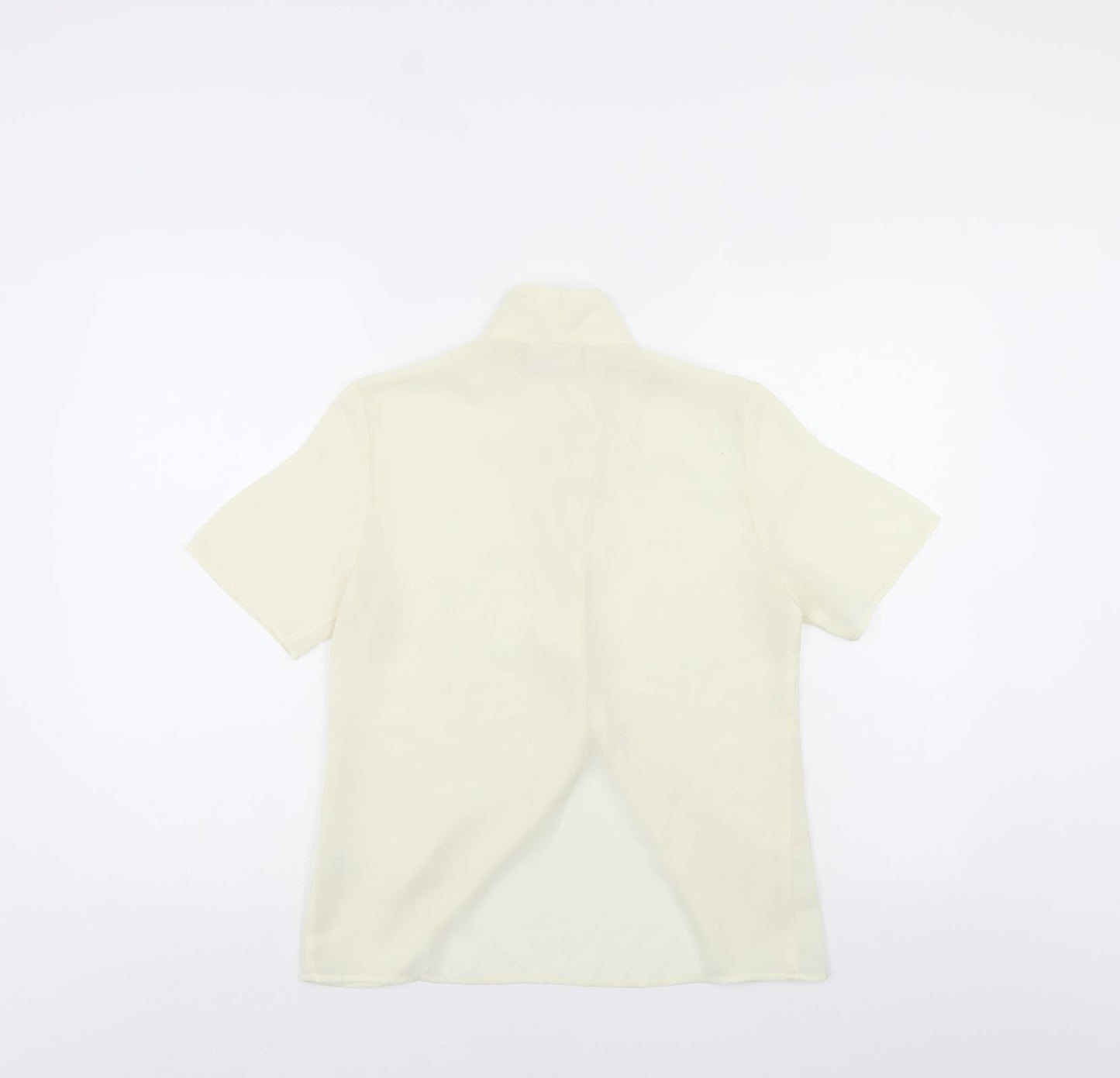 Womens UK Size 8 Petite Ivory Basic Button-Up