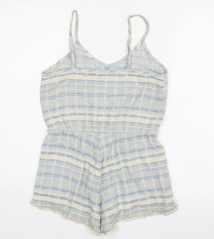 New Look Womens Blue Striped  Dungaree One-Piece Size 8