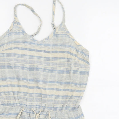 New Look Womens Blue Striped  Dungaree One-Piece Size 8