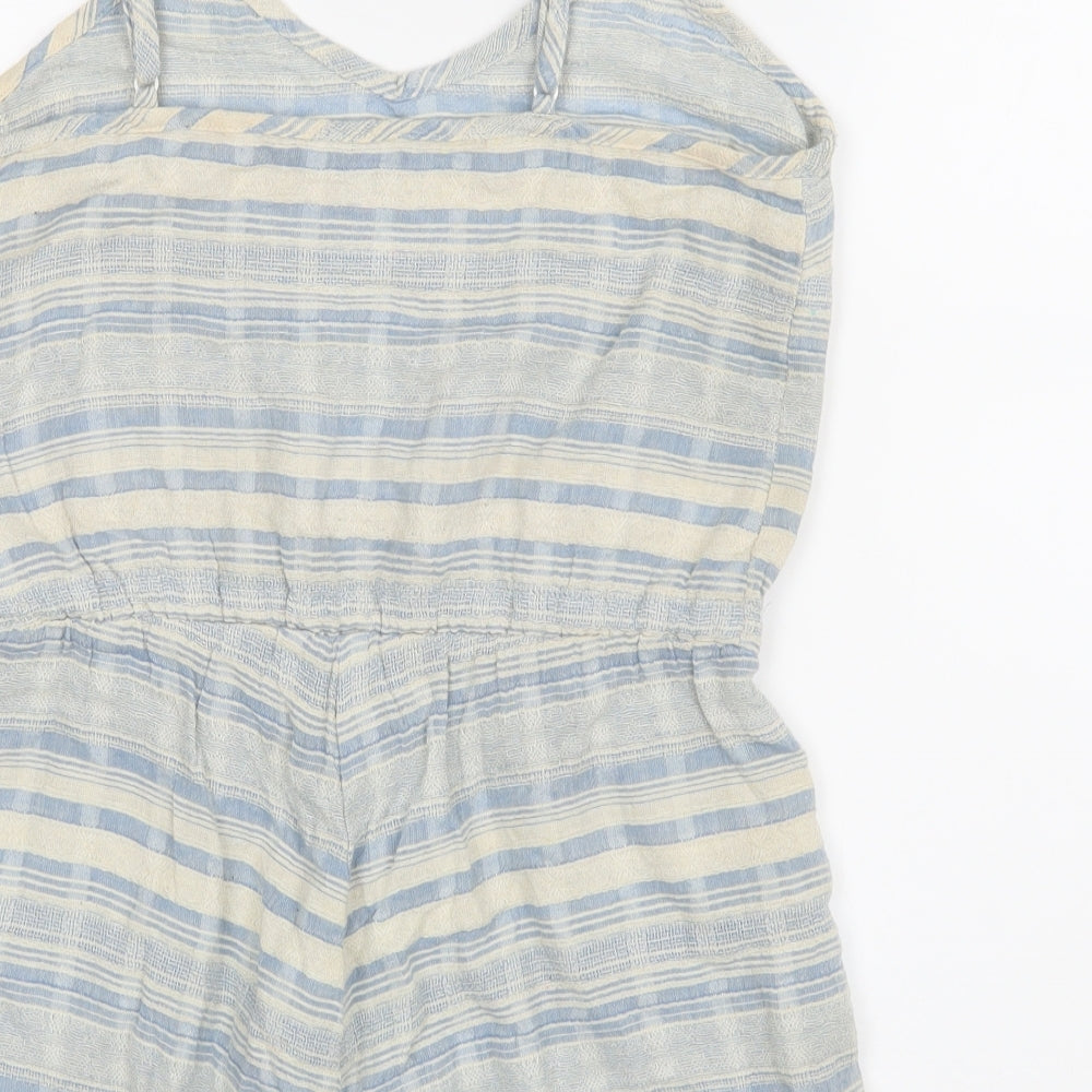 New Look Womens Blue Striped  Dungaree One-Piece Size 8