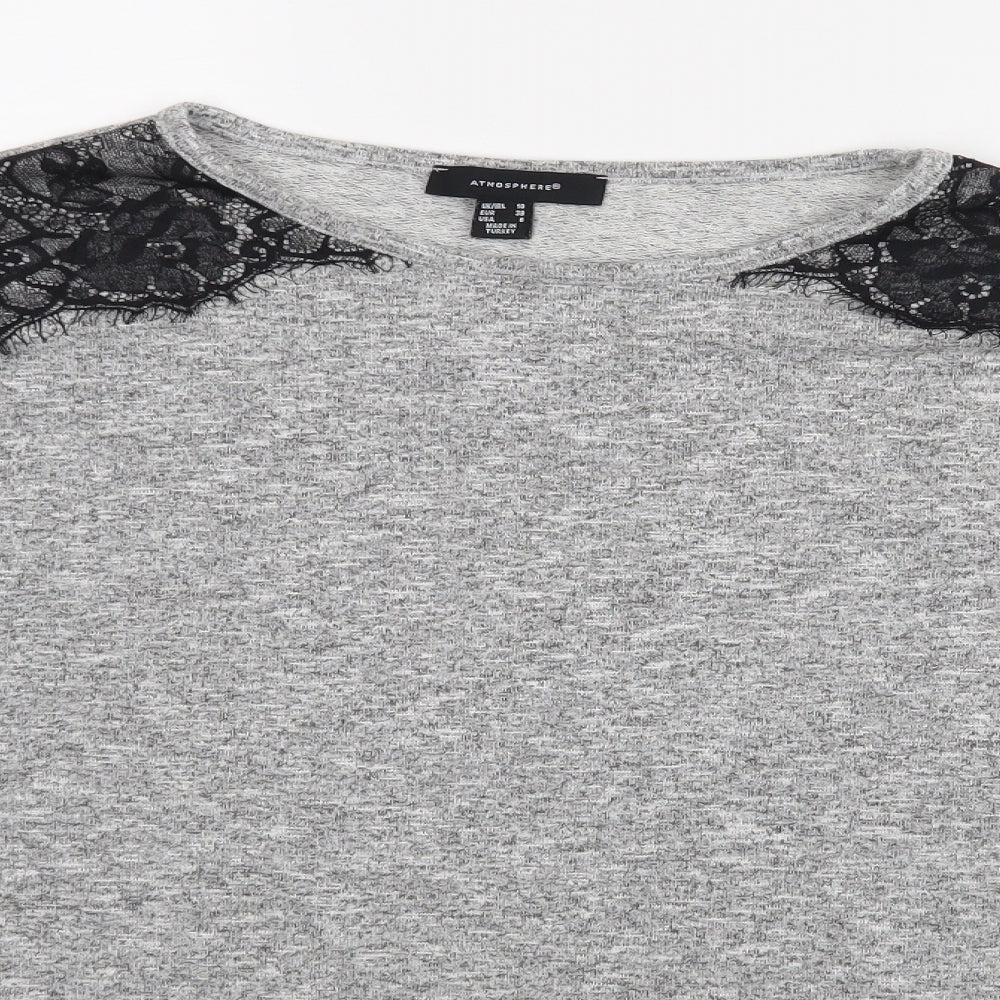 Womens UK Size 10 Atmosphere Grey Basic Blouse