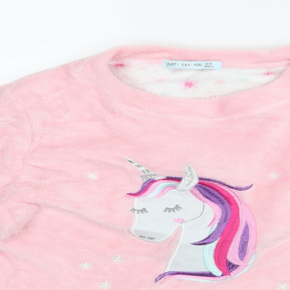 Just Like You Womens Pink   Top Pyjama Top Size 8  - Unicorn