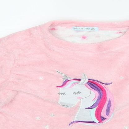 Just Like You Womens Pink   Top Pyjama Top Size 8  - Unicorn