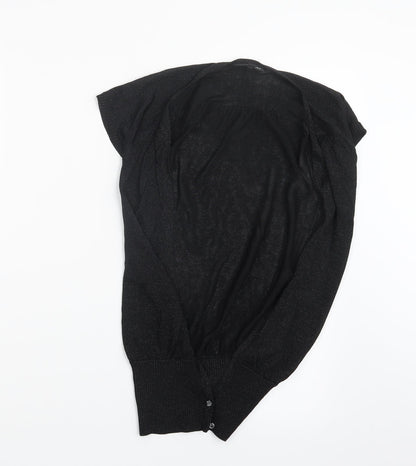 Womens UK Size 6 Warehouse Black Cardigan Jumper