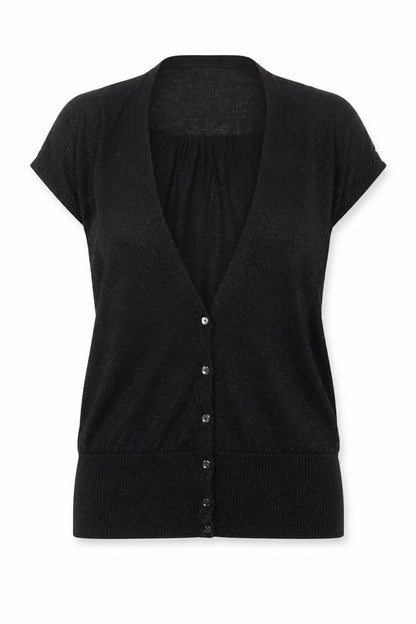 Womens UK Size 6 Warehouse Black Cardigan Jumper