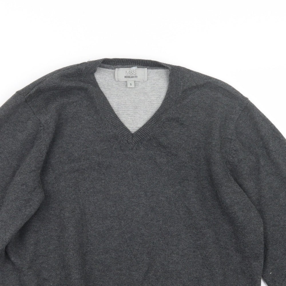 Marks and Spencer Mens Grey  Knit Pullover Jumper Size S