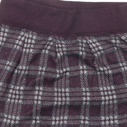 Oasis Womens Purple Check Knit A-Line Skirt Size XS