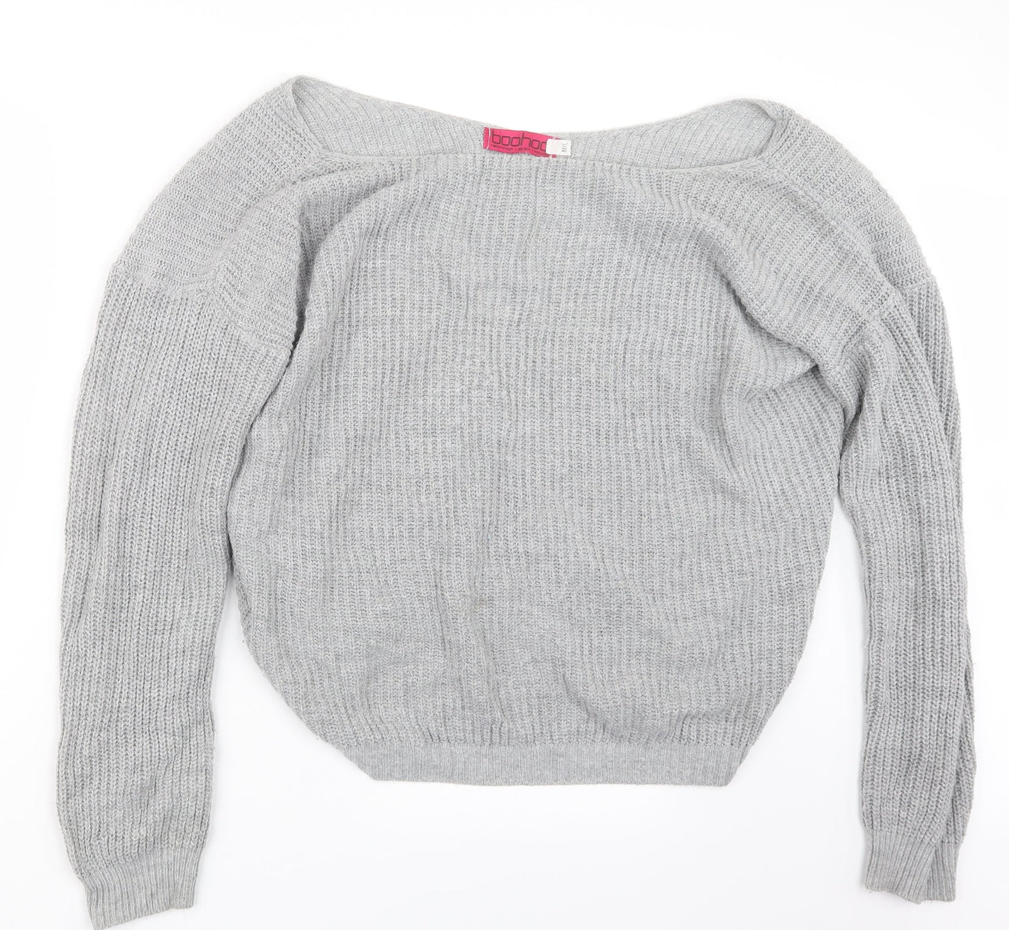 Boohoo Womens Grey  Knit Pullover Jumper Size M